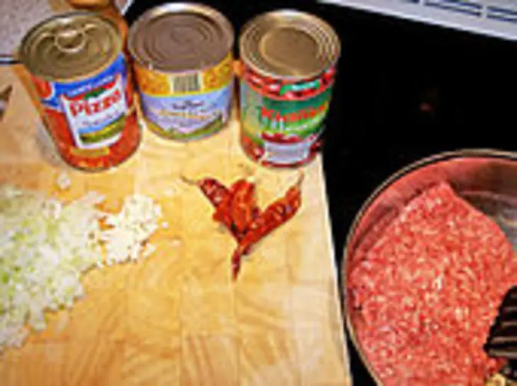 Пицца chili con carne: шаг 1