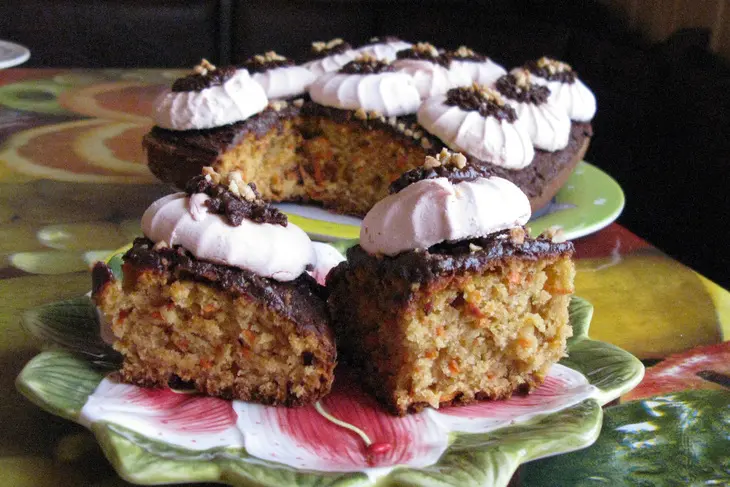Сладкий морковно-лимоный пирог  с зефиром и шоколадом: шаг 6