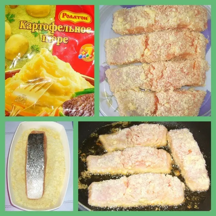 Сёмга в сырно-картофельной панировке: шаг 2