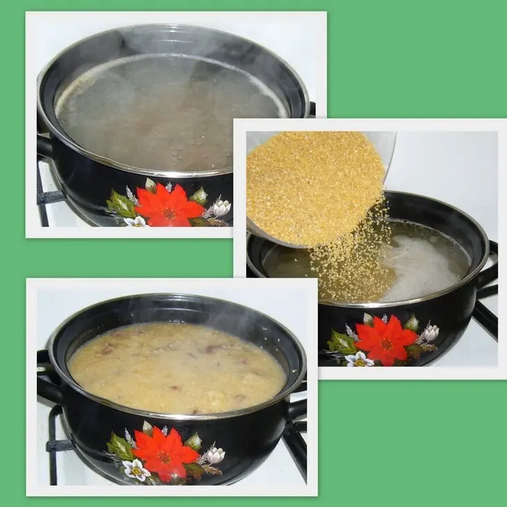 Пшеничная каша с куринными желудочками: шаг 2