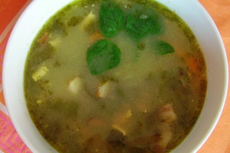 Суп "зелёный" с грибами: шаг 3
