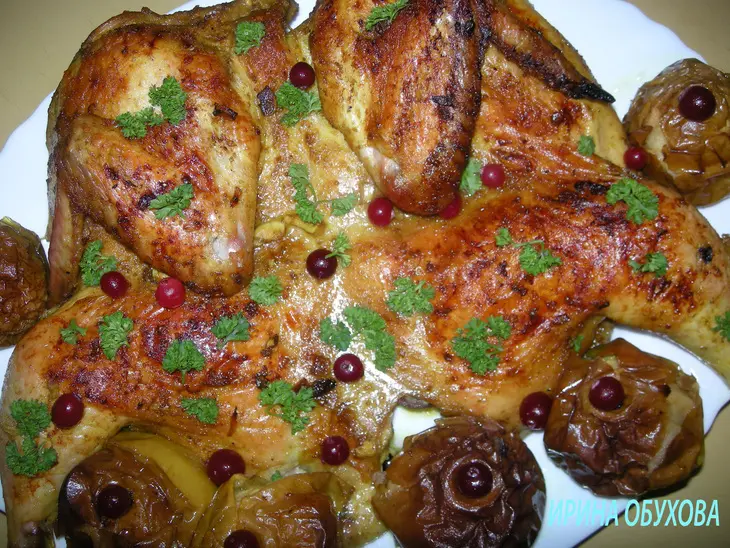 Жареная курочка с печеными яблоками: шаг 6