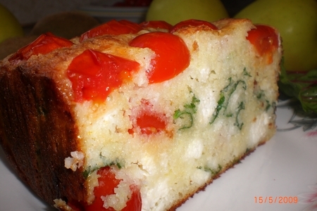 Сыр-p-pный хлебушек с базиликом и помидорами черри: шаг 8