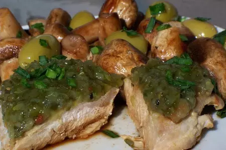 Куриные грудки под огуречным соусом.: шаг 3