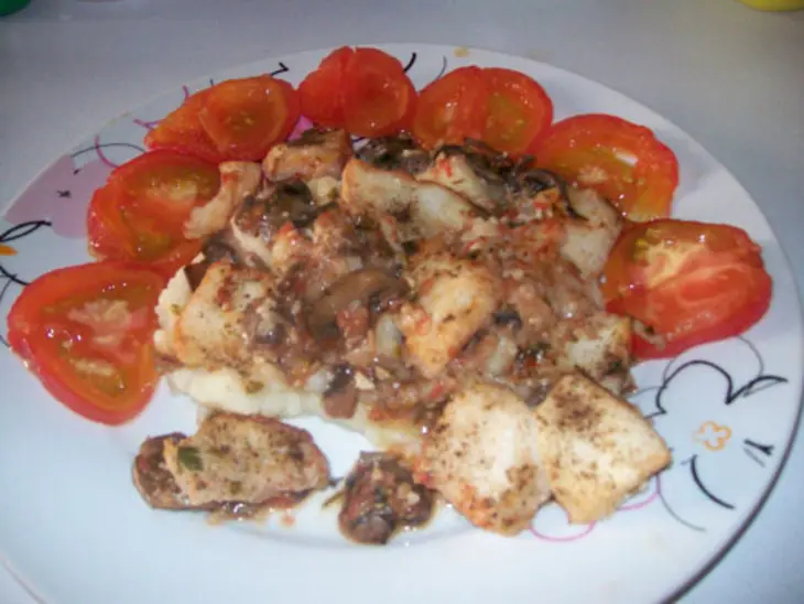 Запеченая рыбка с грибами. диета должна быть вкусной :): шаг 5