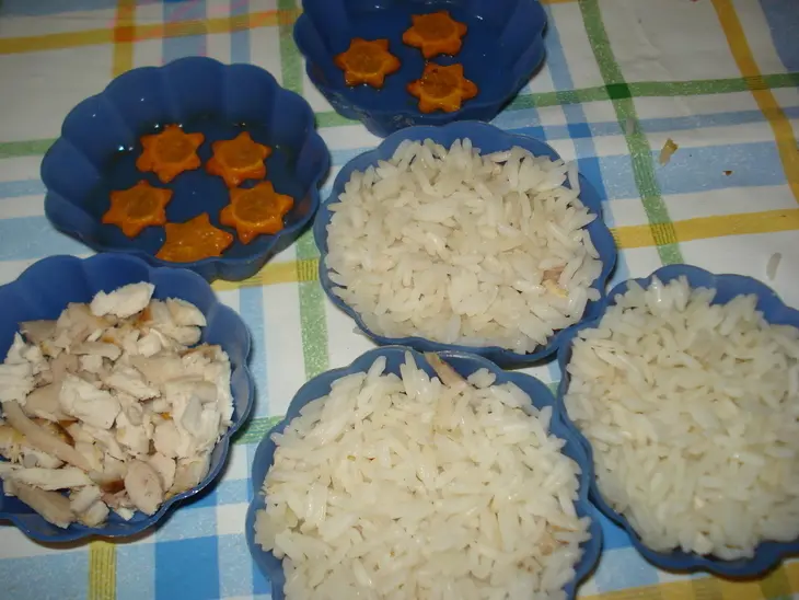 Курино-рисовые башенки: шаг 3