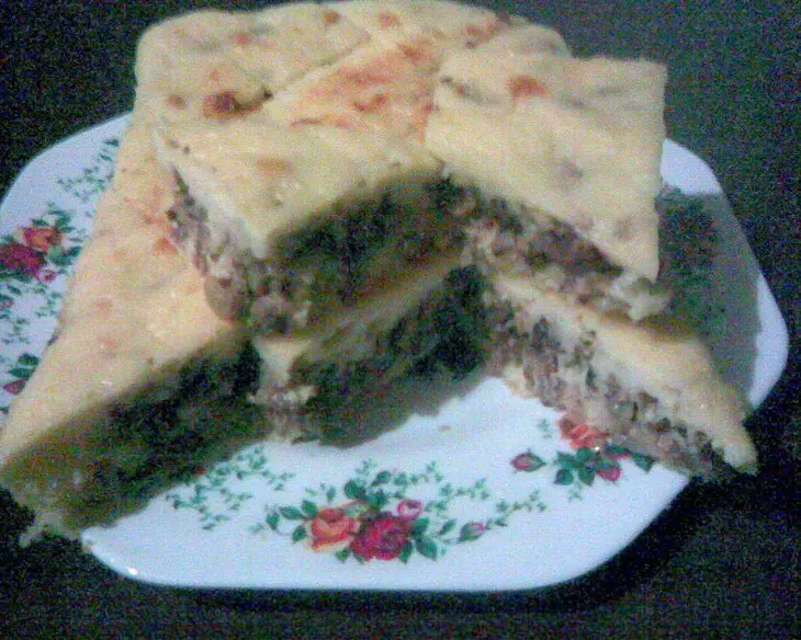 Пирог  с шампиньонами и сыром: шаг 8