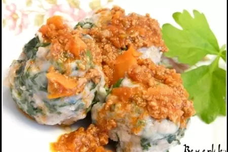Мясные тефтели по-итальянски, со шпинатом и сыром, под соусом "болоньез".: шаг 9