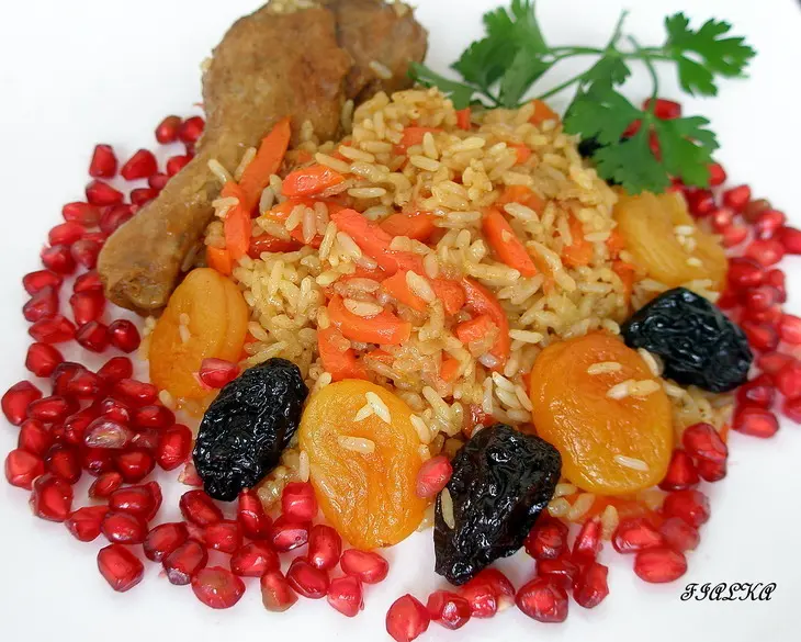 Плов из утки с курагой и черносливом: шаг 1
