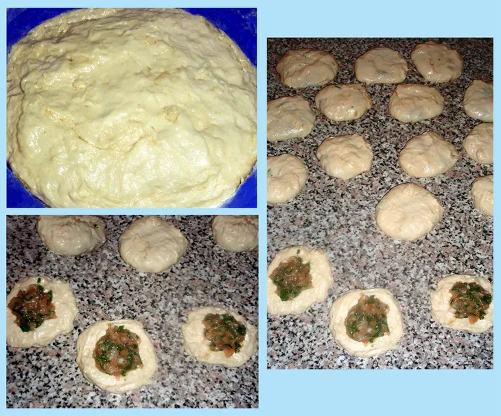 Пирожки с куриным фаршем и зеленью: шаг 1