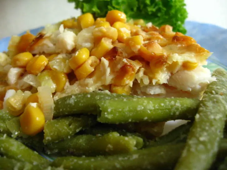 Рыбка под кукурузным одеялом: шаг 2