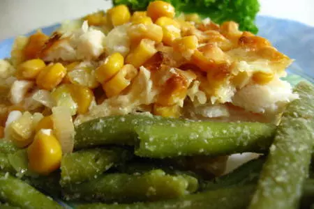Рыбка под кукурузным одеялом: шаг 2