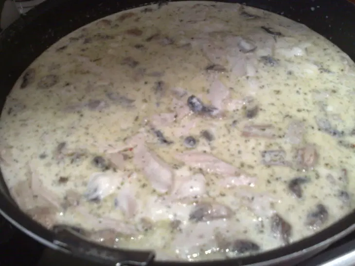 Картошка в мундире с курицей и грибами: шаг 3