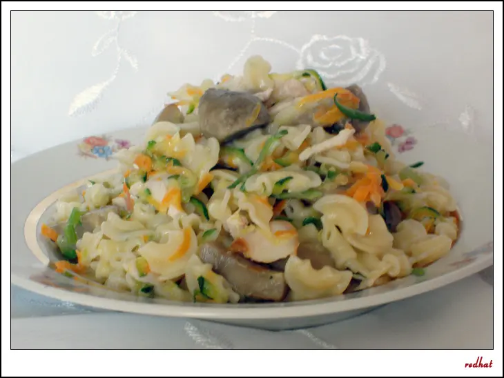 Макароны с овощами и куриной грудкой: шаг 7