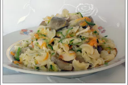Макароны с овощами и куриной грудкой: шаг 7