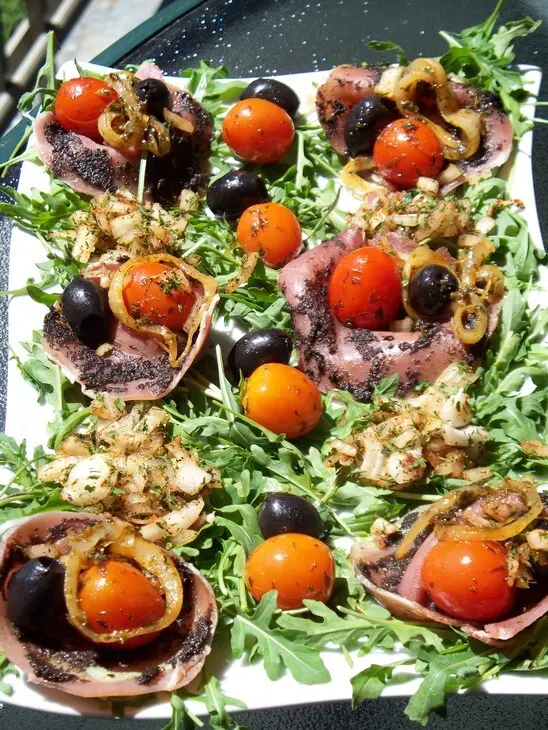 Салат с  вяленым мясом (прошюто): шаг 3