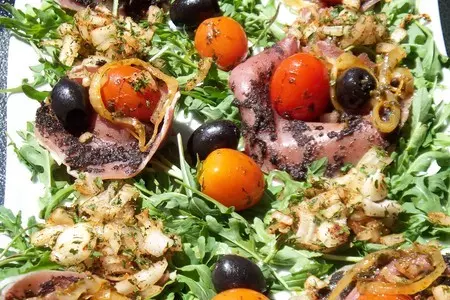 Салат с  вяленым мясом (прошюто): шаг 3