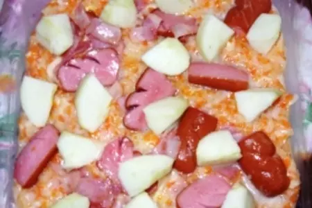 Морковно-сельдерейная запеканка с беконом и сосисками: шаг 4