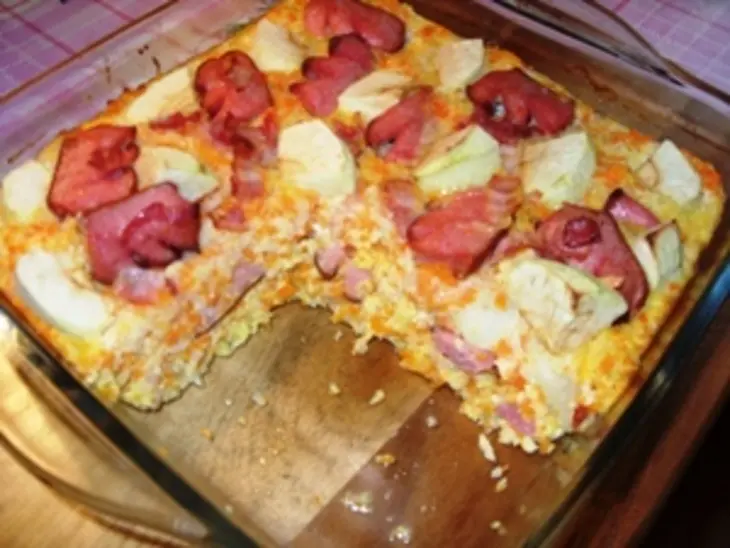 Морковно-сельдерейная запеканка с беконом и сосисками: шаг 5