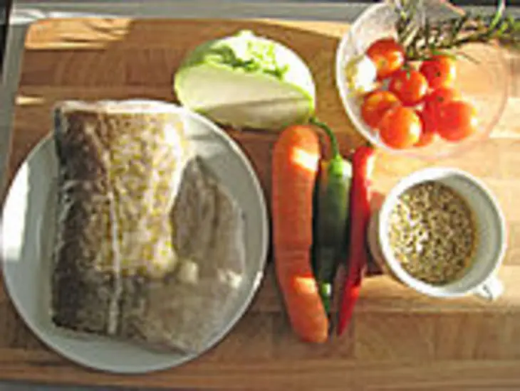 Треска с овощами и прянными травками: шаг 1