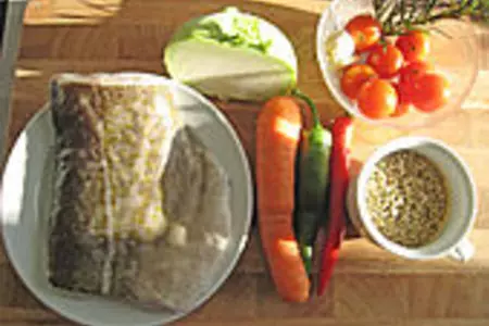 Треска с овощами и прянными травками: шаг 1