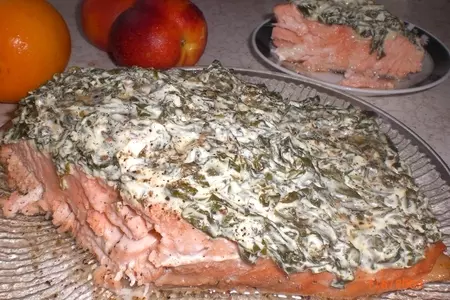 Лосось медовый со шпинатно-сливочным соусом: шаг 2