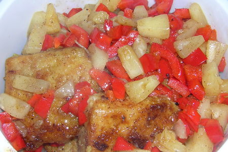 Филе пангасиуса со сладким перцем и ананасами: шаг 5