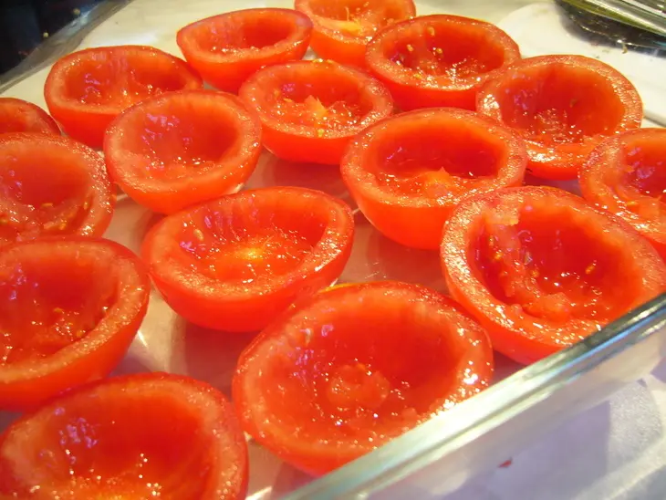 Помидоры, фаршированные пшеном и печенью: шаг 3