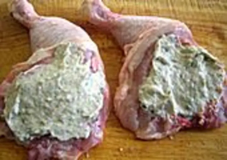 Фаршированные ножки с бобами и свекольно-картофельным пюре.: шаг 2