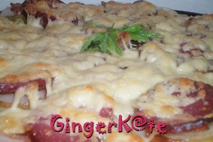 Острая пицца с беконом и луком: шаг 3