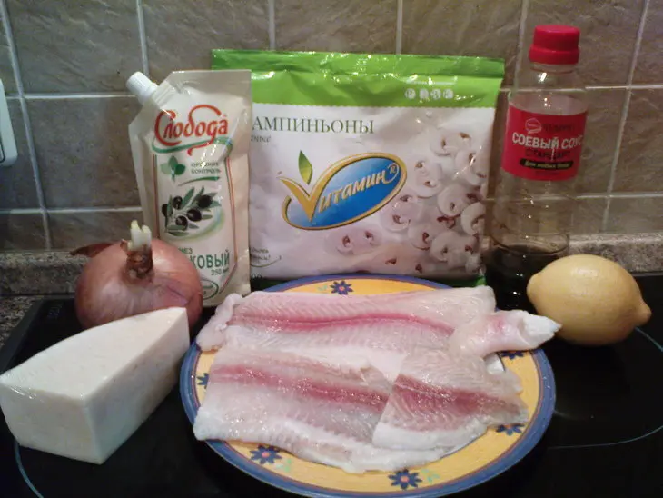 Морской язык под шампиньоновой шапкой: шаг 1