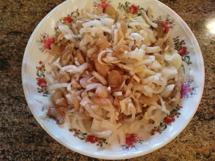 Морской язык под шампиньоновой шапкой: шаг 3
