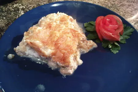 Морской язык под шампиньоновой шапкой: шаг 6