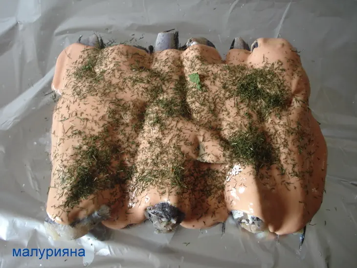 Хек запеченный в фольге: шаг 4