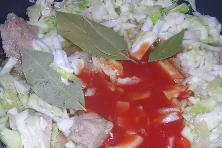 Тушёная говядина с капустой: шаг 3