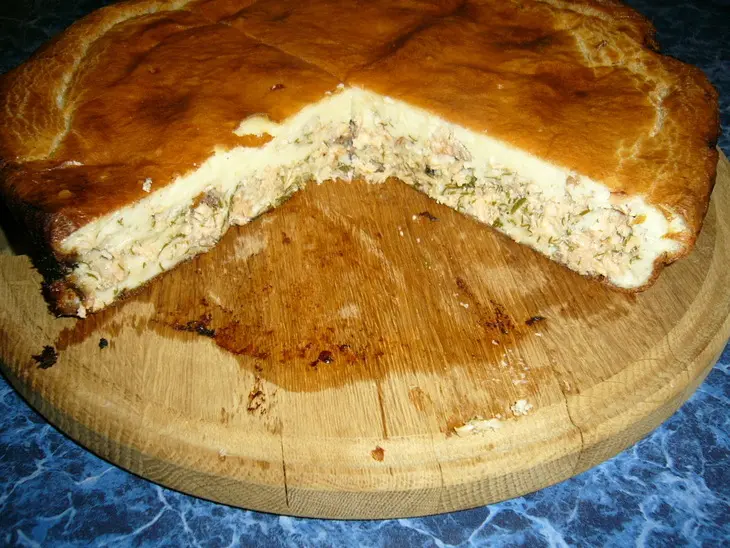 Пирог, самый простой, с рыбной начинкой.: шаг 7