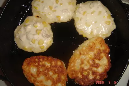 Кукурузные оладьи с курятиной: шаг 6