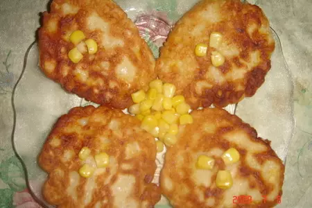 Кукурузные оладьи с курятиной: шаг 8