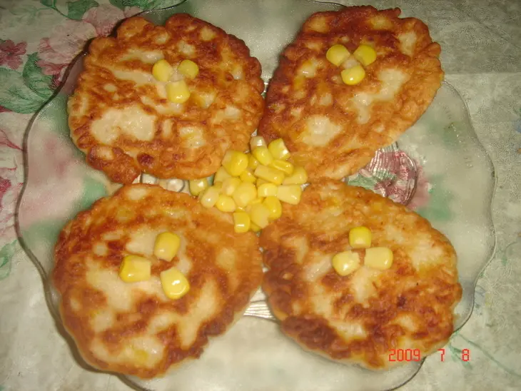 Кукурузные оладьи с курятиной: шаг 9