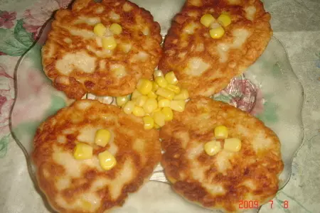 Кукурузные оладьи с курятиной: шаг 9