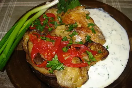 Борани с цыплёнком и баклажанами: шаг 4