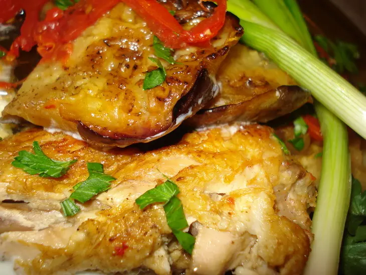 Борани с цыплёнком и баклажанами: шаг 5