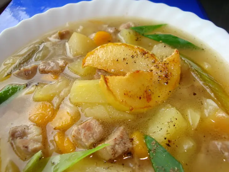 Густой суп со свининой и яблоками.: шаг 4