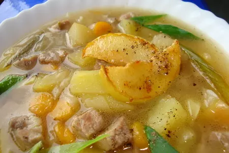 Густой суп со свининой и яблоками.: шаг 4