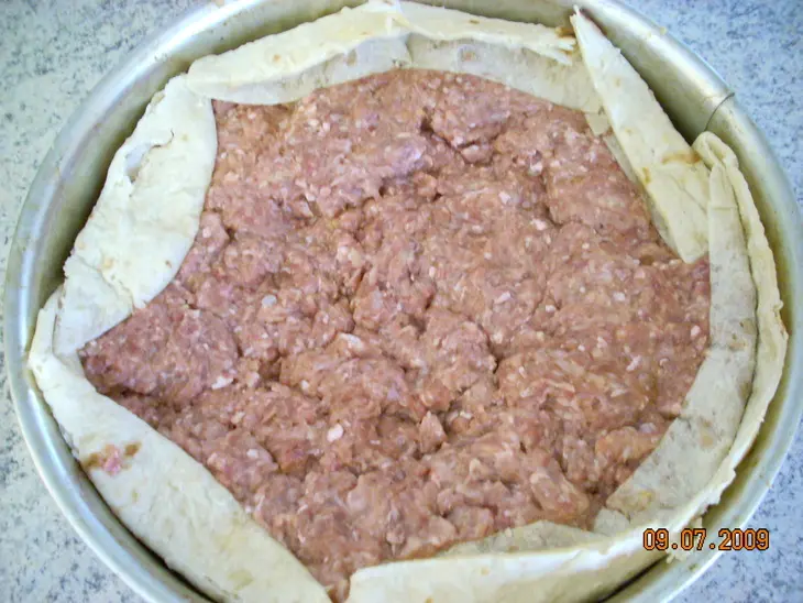 Мясной пирог из лаваша: шаг 3