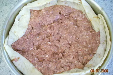 Мясной пирог из лаваша: шаг 3
