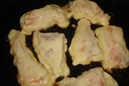 Кусочки семги в кляре: шаг 2