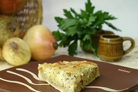 Киш с луком, яблоками и маком: шаг 4