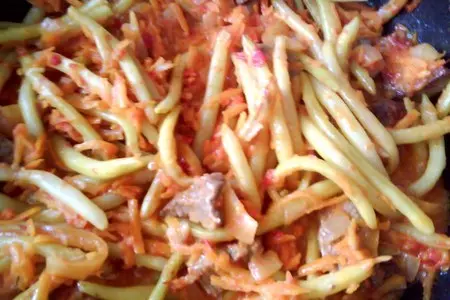 Рагу из стручковой фасоли // шпарагивка: шаг 6
