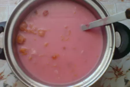 Кукурузная каша с вишнёвым борщём: шаг 2